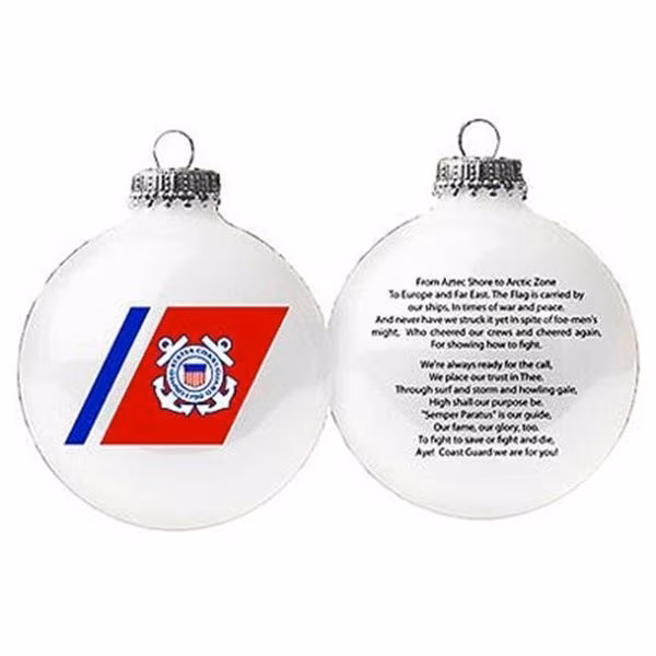 Christmas by Krebs 238733 3.25 in. US Coast Guard Glass Ornament
